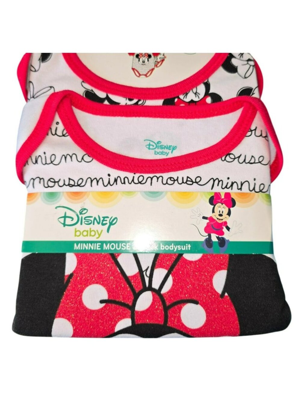 Disney Minnie Mouse Bodysuits Shirt or Costume Set of Two 6-9 Months LH4297